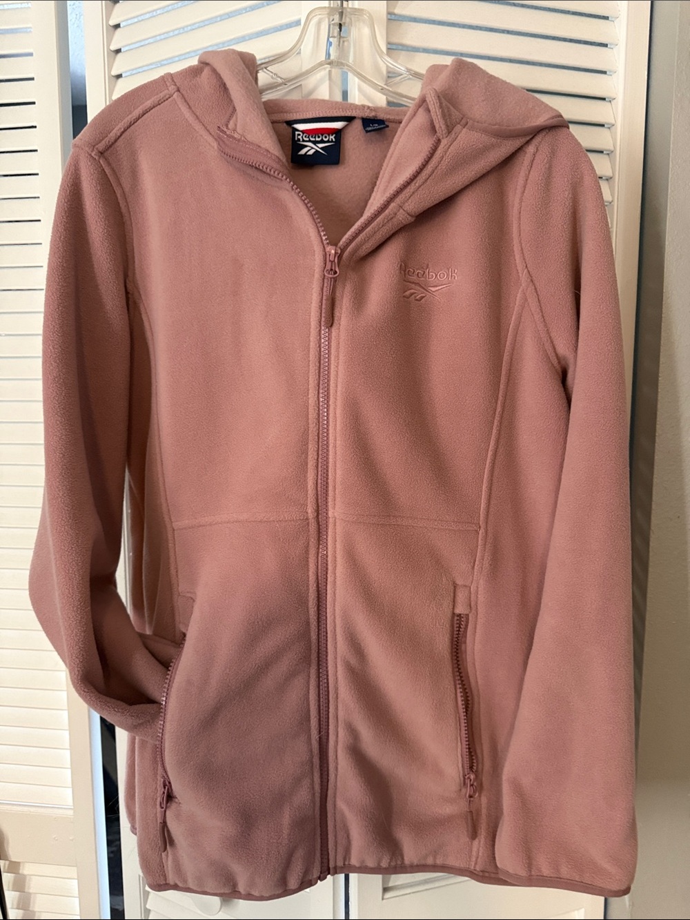 Reebok Women’s Pink Hooded Fleece Zip Jacket
